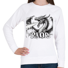 PRINTFASHION Sárkány - Női pulóver - Fehér női pulóver, kardigán