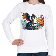 PRINTFASHION Sárkány - Női pulóver - Fehér női pulóver, kardigán
