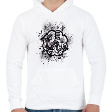 PRINTFASHION sárkány pecsét - Férfi kapucnis pulóver - Fehér férfi pulóver, kardigán