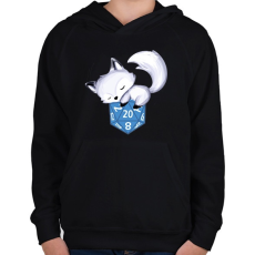 PRINTFASHION Sarki róka D20 - Gyerek kapucnis pulóver - Fekete