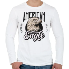 PRINTFASHION Sas 02 - American Eagle - Férfi hosszú ujjú póló - Fehér férfi póló