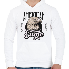 PRINTFASHION Sas 02 - American Eagle - Férfi kapucnis pulóver - Fehér férfi pulóver, kardigán