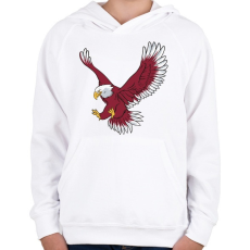 PRINTFASHION Sas - Bold eagle - Gyerek kapucnis pulóver - Fehér