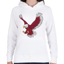 PRINTFASHION Sas - Bold eagle - Női kapucnis pulóver - Fehér női pulóver, kardigán