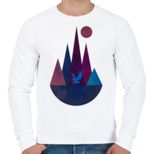 PRINTFASHION Sas és hegyek - Férfi pulóver - Fehér férfi pulóver, kardigán