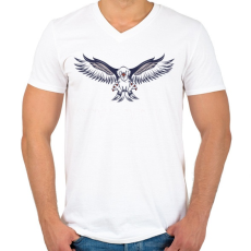 PRINTFASHION Sas - Férfi V-nyakú póló - Fehér