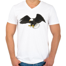 PRINTFASHION Sas - Férfi V-nyakú póló - Fehér férfi póló