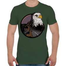 PRINTFASHION Sasmadár - Férfi póló - Katonazöld férfi póló