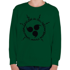 PRINTFASHION Sasuke átokpecsét - Gyerek pulóver - Sötétzöld gyerek pulóver, kardigán