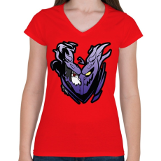 PRINTFASHION Sasuke Susano mode fekete - Női V-nyakú póló - Piros