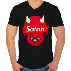 PRINTFASHION Satan - Férfi V-nyakú póló - Fekete