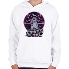 PRINTFASHION Sátánista nyúl - Gyerek kapucnis pulóver - Fehér