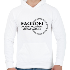PRINTFASHION Sauron make Mordor great again! - Férfi kapucnis pulóver - Fehér férfi pulóver, kardigán