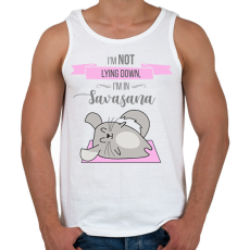 PRINTFASHION Savasana - csincsilla - Férfi atléta - Fehér