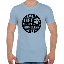 PRINTFASHION Save a life - Férfi póló - Világoskék férfi póló