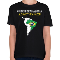 PRINTFASHION Save Amazonia - Gyerek póló - Fekete