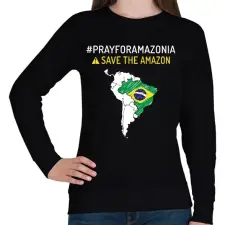 PRINTFASHION Save Amazonia - Női pulóver - Fekete női pulóver, kardigán