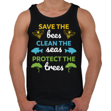 PRINTFASHION Save, clean, protect - Férfi atléta - Fekete