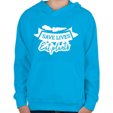 PRINTFASHION Save LIFE - Gyerek kapucnis pulóver - Azúrkék