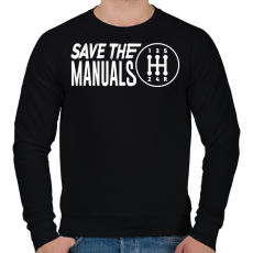 PRINTFASHION Save the manuals - Férfi pulóver - Fekete