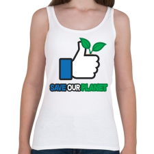 PRINTFASHION Save the planet! - Női atléta - Fehér női trikó