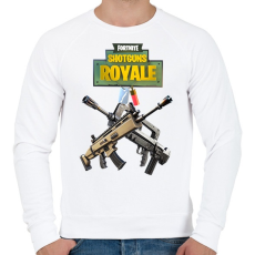 PRINTFASHION Scar Weapon Fortnite - Férfi pulóver - Fehér