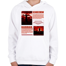 PRINTFASHION Scarecrow horror - Gyerek kapucnis pulóver - Fehér