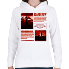 PRINTFASHION Scarecrow horror - Női kapucnis pulóver - Fehér női pulóver, kardigán