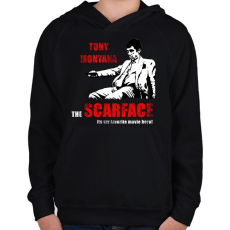 PRINTFASHION scarface - Gyerek kapucnis pulóver - Fekete