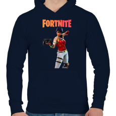 PRINTFASHION Scarlet Defender Fortnite - Férfi kapucnis pulóver - Sötétkék
