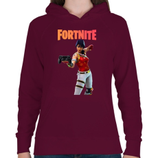 PRINTFASHION Scarlet Defender Fortnite - Női kapucnis pulóver - Bordó