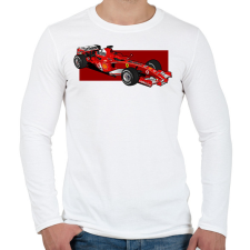 PRINTFASHION Schumacher - Férfi hosszú ujjú póló - Fehér férfi póló