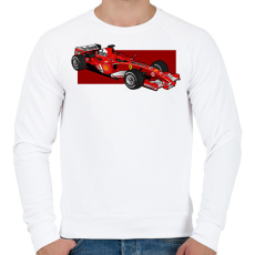 PRINTFASHION Schumacher - Férfi pulóver - Fehér