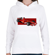 PRINTFASHION Schumacher - Női kapucnis pulóver - Fehér