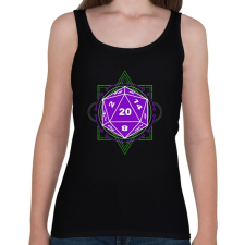 PRINTFASHION Sci-Fi D20 (Lila-Zöld) - Női atléta - Fekete női trikó