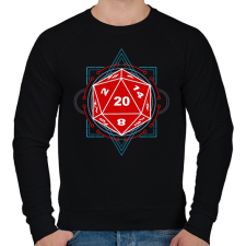 PRINTFASHION Sci-Fi D20 (Piros-Kék) - Férfi pulóver - Fekete férfi pulóver, kardigán