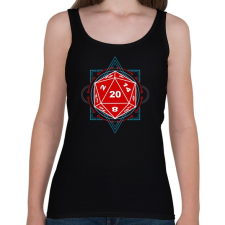 PRINTFASHION Sci-Fi D20 (Piros-Kék) - Női atléta - Fekete női trikó