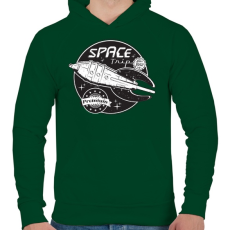 PRINTFASHION Sci-fi jelvény - Férfi kapucnis pulóver - Sötétzöld