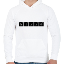 PRINTFASHION ScIeNCe - (Periódusos rendszer) - Férfi kapucnis pulóver - Fehér férfi pulóver, kardigán