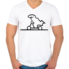PRINTFASHION Scooter - Férfi V-nyakú póló - Fehér