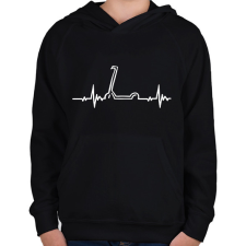 PRINTFASHION Scooter heart - Gyerek kapucnis pulóver - Fekete gyerek pulóver, kardigán