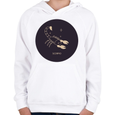 PRINTFASHION Scorpio - Skorpió - Gyerek kapucnis pulóver - Fehér gyerek pulóver, kardigán