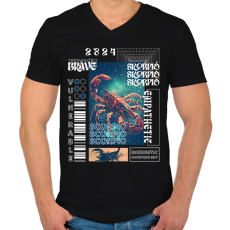 PRINTFASHION Scorpio - Streetwear style - Férfi V-nyakú póló - Fekete