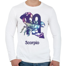 PRINTFASHION Scorpio színes - Férfi hosszú ujjú póló - Fehér férfi póló