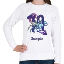 PRINTFASHION Scorpio színes - Női pulóver - Fehér női pulóver, kardigán