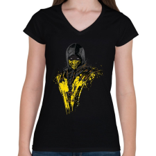 PRINTFASHION Scorpion - Női V-nyakú póló - Fekete női póló