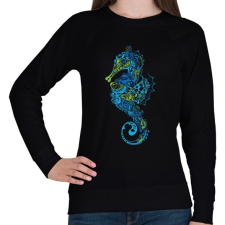PRINTFASHION Seahorse - Női pulóver - Fekete női pulóver, kardigán