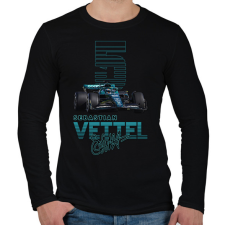 PRINTFASHION Sebastian Vettel - Férfi hosszú ujjú póló - Fekete férfi póló