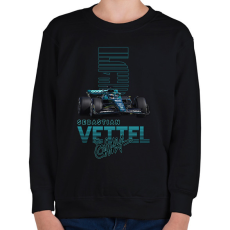 PRINTFASHION Sebastian Vettel - Gyerek pulóver - Fekete