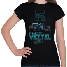 PRINTFASHION Sebastian Vettel - Női póló - Fekete